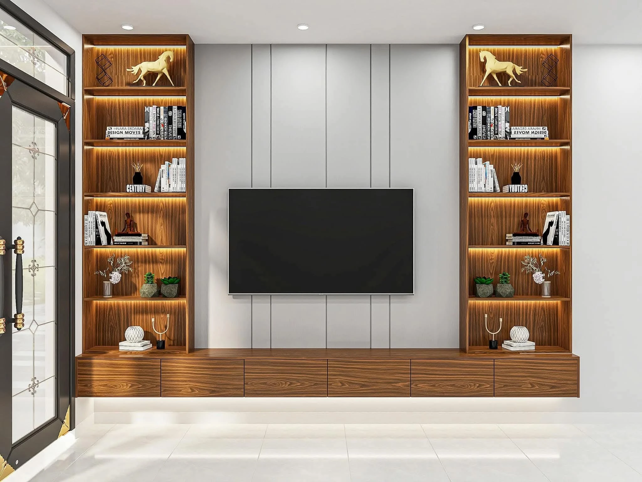 Kệ ti vi + tủ trang trí NB09