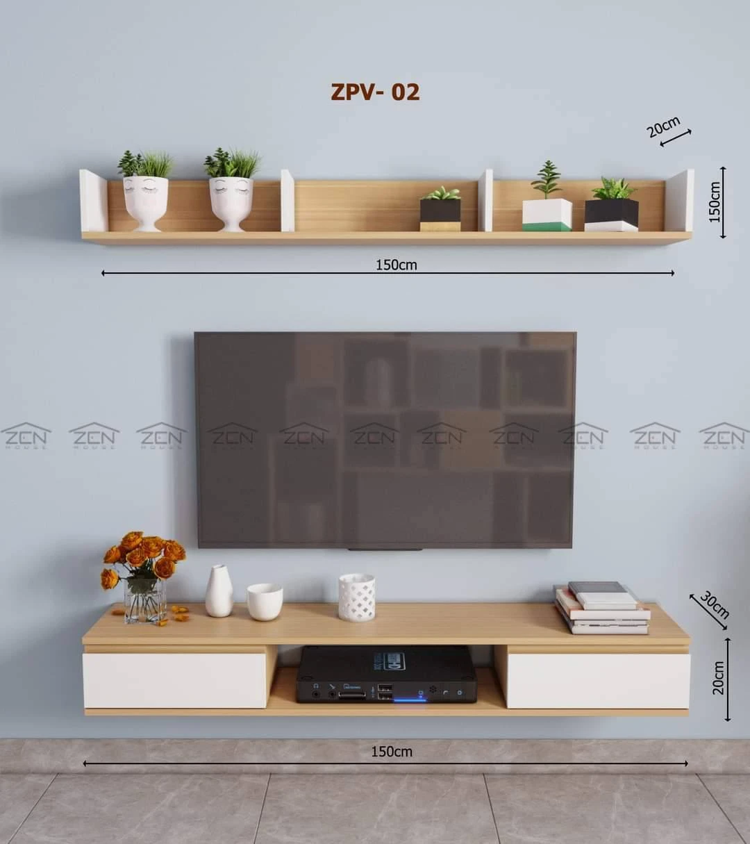 Kệ ti vi + tủ trang trí NB14